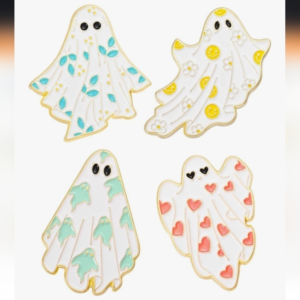 Colorful Ghost Party Enamel Pin Set